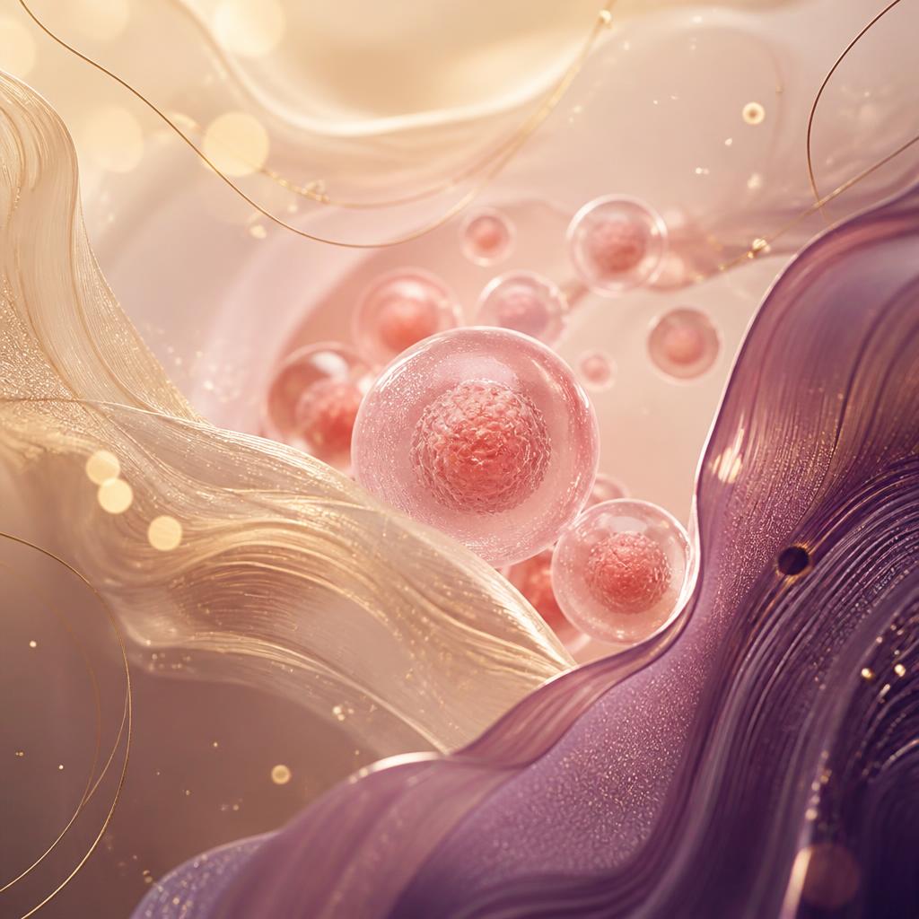 Visualización abstracta de medicina regenerativa y renovación celular en tonos cálidos